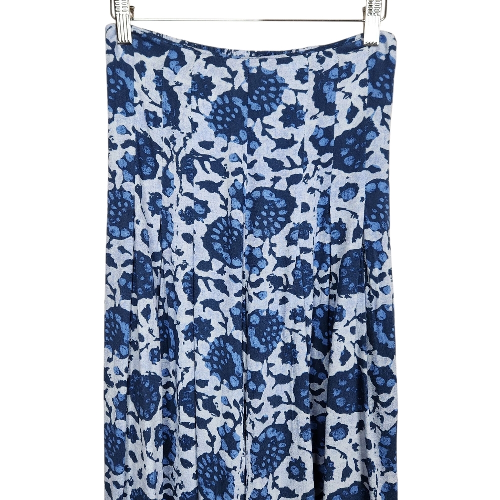 Free People Lady Lady Blue Printed Wide Leg Cropped Smocked Pants Womens Size XS - Picture 5 of 13